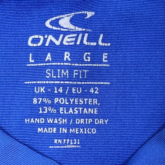 O'Neill Skins Blue Long Sleeve Rash Guard Slim Fit Womens Large Beach Summer - Picture 3 of 7